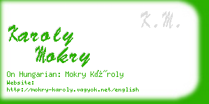 karoly mokry business card